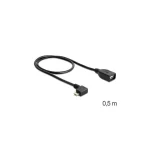 DeLock Angle (90°) / Regular USB 2.0 to micro USB Cable Μαύρο 0.5m 83271 1τμχ - Image 2