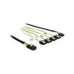 DeLock Mini SAS - 4x 7-Pin SATA II Cable 1m Μαύρο (83319)