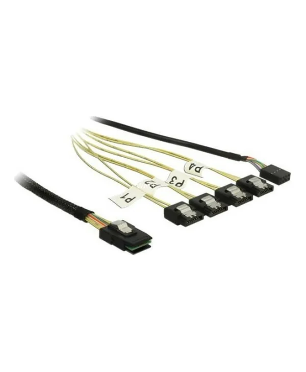 DeLock Mini SAS - 4x 7-Pin SATA II Cable 1m Μαύρο (83319)