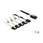 DeLock Mini SAS - 4x 7-Pin SATA II Cable 1m Μαύρο (83319) - Image 2