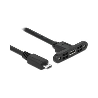 DeLock USB 2.0 Cable micro USB-A female - USB-B male Μαύρο 1m (85246)