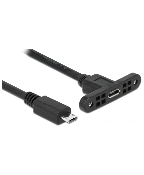 DeLock USB 2.0 Cable micro USB-A female - USB-B male Μαύρο 1m (85246)