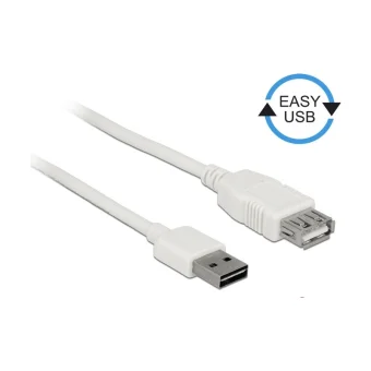 DeLock USB 2.0 Cable USB-A male - USB-A female Λευκό 3m 85201