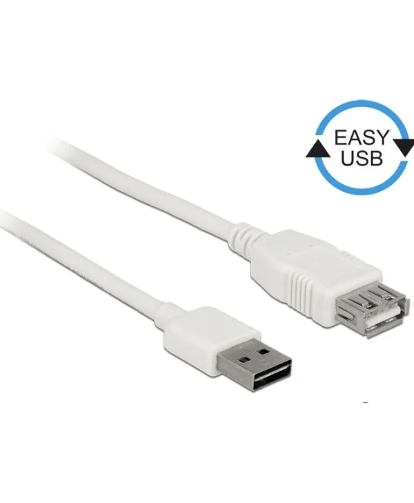 DeLock USB 2.0 Cable USB-A male - USB-A female Λευκό 3m 85201