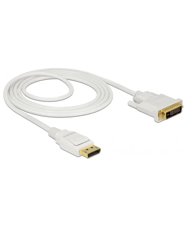 DeLock Cable DVI-D male - DisplayPort male 2m Λευκό (83814)