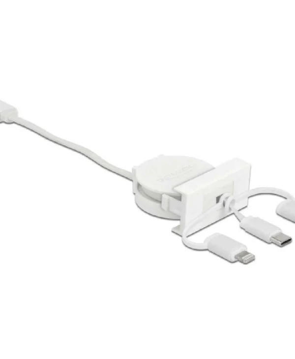 DeLock Regular USB to Lightning / Type-C / micro USB Cable Λευκό 0.50m (81375)