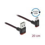 DeLock Angle (90°) / Regular USB 2.0 Cable USB-C male - USB-A male Μαύρο 0.2m (85274)