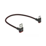 DeLock Angle (90°) / Regular USB 2.0 Cable USB-C male - USB-A male Μαύρο 0.2m (85274) - Image 2