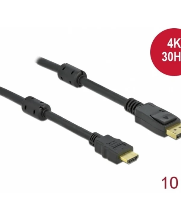 Delock Passive Cable Delock 85962 Displayport 1.2 To Hdmi 4k 30hz 10 M Length Black