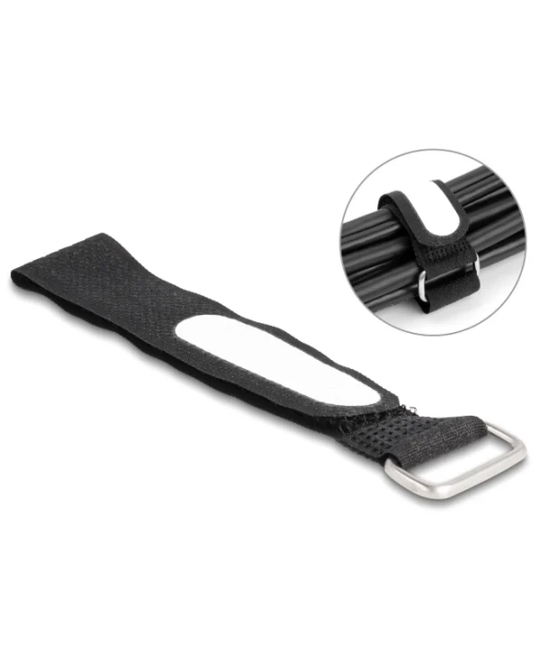 DeLock Velcro Δεματικά Καλωδίων 203x20mm Μαύρο 5τμχ 19606