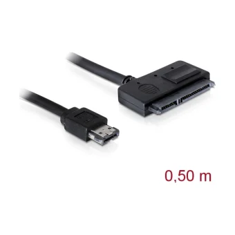 DeLock eSATA - 22-Pin SATA III Cable 0.5m Μαύρο (84396)