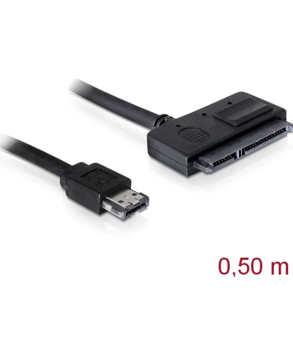 DeLock eSATA - 22-Pin SATA III Cable 0.5m Μαύρο (84396)
