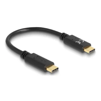 DeLock USB 2.0 Cable USB-C male - USB-C Μαύρο 0.15m (85356)