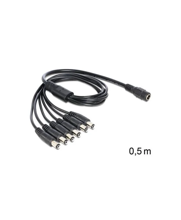 Delock Cable Dc Splitter 5.5x2.1mm 1xfemale To 6xmale 83289