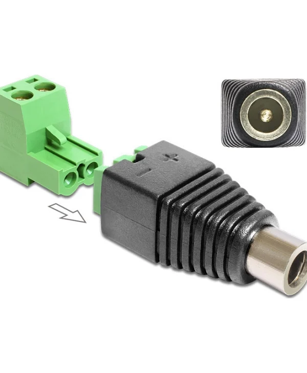 DeLock Βύσμα DC female Μαύρο 65423