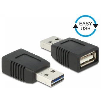DeLock Μετατροπέας USB-A male σε USB-A female (65520)