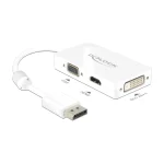 DeLock Μετατροπέας DisplayPort male σε DVI-D / HDMI / VGA female Λευκό 1τμχ 62655