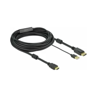 DeLock 4K 30Hz Cable DisplayPort male - HDMI male 7m Μαύρο (85967)