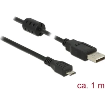 DeLock Regular USB 2.0 to micro USB Cable Μαύρο 1m (84901)