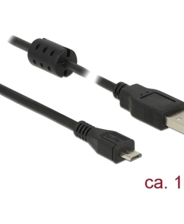DeLock Regular USB 2.0 to micro USB Cable Μαύρο 1m (84901)