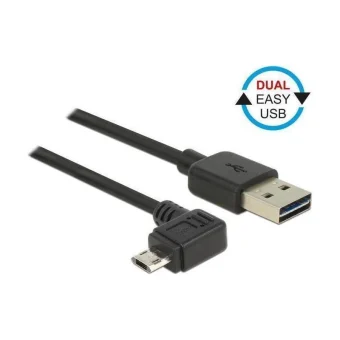 DeLock Regular USB 2.0 to micro USB Cable Μαύρο 2m (83853)
