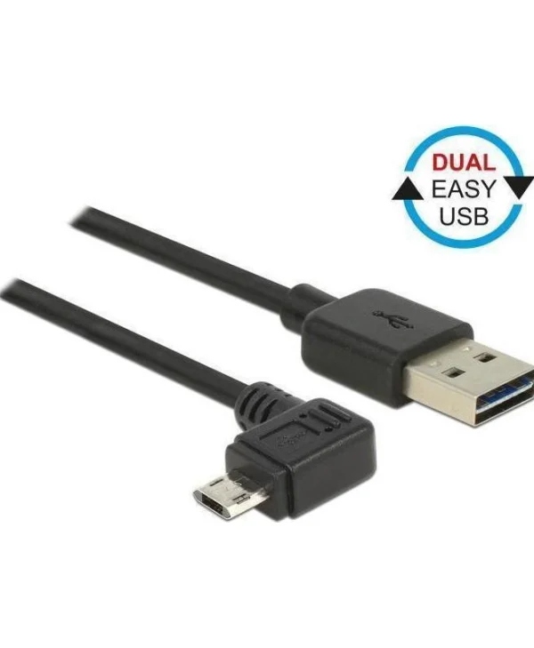 DeLock Regular USB 2.0 to micro USB Cable Μαύρο 2m (83853)