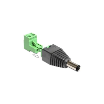 Delock Adapter Dc 5.5 X 2.5 Mm Male To Terminal Block 2 Pin 2-part 65488