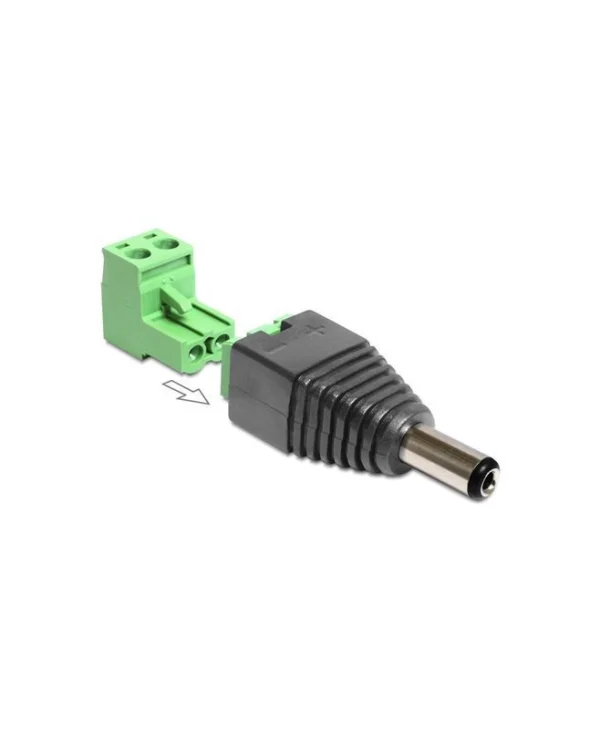 Delock Adapter Dc 5.5 X 2.5 Mm Male To Terminal Block 2 Pin 2-part 65488