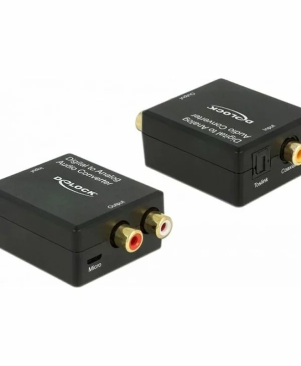 DeLock Μετατροπέας Toslink / Coaxial / micro USB female σε RCA 2x female (63477)