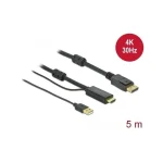 DeLock 4K 30Hz Cable DisplayPort male - HDMI male 5m Μαύρο (85966) - Image 2