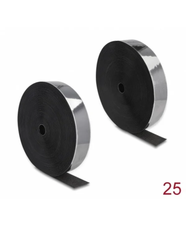 Delock Hook--loop Roll 25m X 50mm Heavy-duty Black Delock 20862