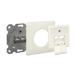 DeLock Διπλή Πρίζα Δικτύου RJ45 με Πλαίσιο Τύπου Cat6 σε Λευκό Χρώμα 86195 - Image 2