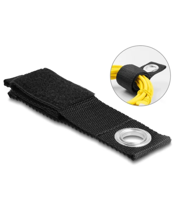 DeLock Velcro Δεματικά Καλωδίων 260x38mm Μαύρο 5τμχ 19560