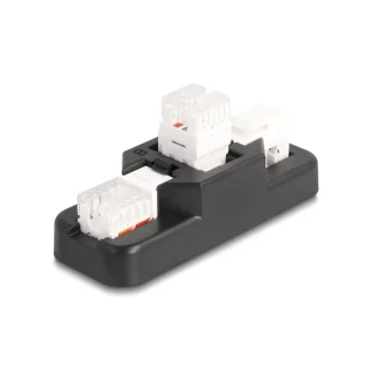 DeLock Σετ βάση Keystone με 3x Keystone module, RJ45/RJ11 Cat.6 Keystone 1τμχ 87104