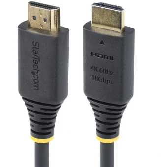 StarTech Cable HDMI male - HDMI male 2.4m Μαύρο HDMI2-CABLE-4K60-8F