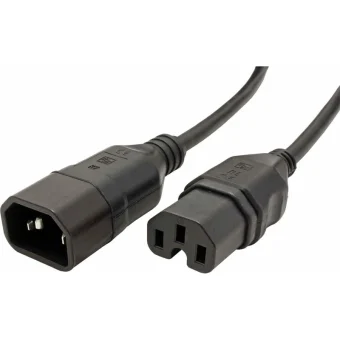 Value IEC C14 - IEC C15 Cable 1m Μαύρο 19.99.1121