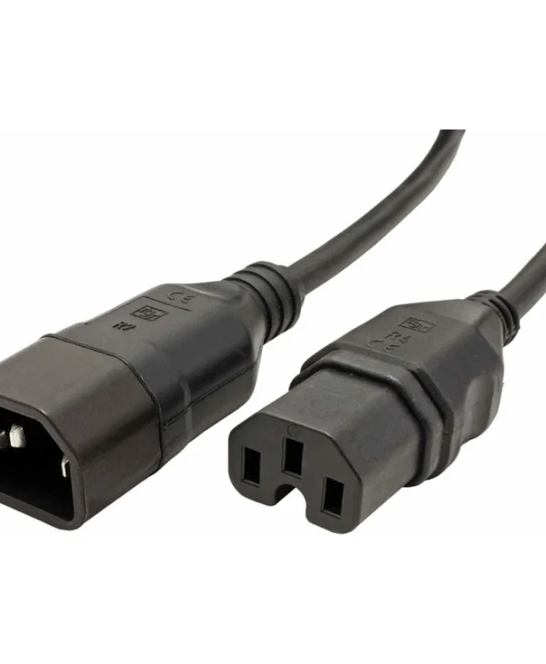 Value IEC C14 - IEC C15 Cable 1m Μαύρο 19.99.1121