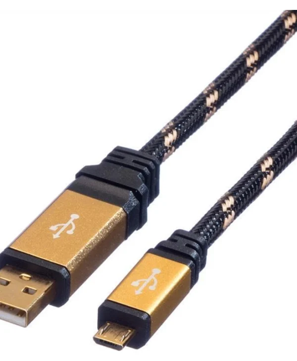 Roline Regular USB 2.0 to micro USB Cable Μαύρο 1.8m 1τμχ 11.02.8826