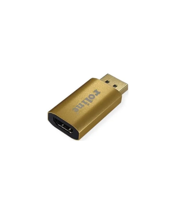 Roline Προσαρμογέας Μετατροπέας DisplayPort male σε HDMI female Χρυσό 1τμχ 12.03.3158