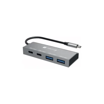 Techly USB 3.2 Hub 4 Θυρών με σύνδεση USB-C Γκρι IUSB32C-HUB4AC2