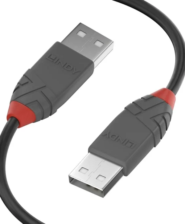 Lindy USB 2.0 Cable USB-A male - USB-A male Μαύρο 0.2m 36690
