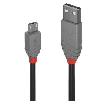 Lindy Anthra Line Regular USB 2.0 to micro USB Cable Μαύρο 0.2m (36730)