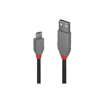 Lindy Anthra Line Regular USB 2.0 to micro USB Cable Μαύρο 1m (36732)