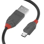Lindy Anthra Line Regular USB 2.0 to micro USB Cable Μαύρο 1m (36732) - Image 2