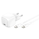 Belkin Φορτιστής με Θύρα USB-C και Καλώδιο USB-C - USB-C 30W Λευκός (BOOST Charge) WCA008KQ1MWH-B6