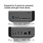 Belkin 11-in-1 Pro GaN Dock USB-C Docking Station με HDMI 4K PD Ethernet και σύνδεση 3 Οθονών Γκρι INC020KQSGY - Image 5