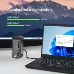 Belkin 11-in-1 Pro GaN Dock USB-C Docking Station με HDMI 4K PD Ethernet και σύνδεση 3 Οθονών Γκρι INC020KQSGY - Image 7