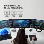 Belkin 11-in-1 Pro GaN Dock USB-C Docking Station με HDMI 4K PD Ethernet και σύνδεση 3 Οθονών Γκρι INC020KQSGY - Image 8