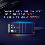 Western Digital Black P40 Game Drive USB-C Εξωτερικός SSD 2TB 2.5" Μαύρο WDBAWY0020BBK-WESN - Image 7