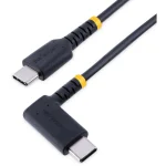 StarTech Angle (90°) USB 2.0 Cable USB-C male - USB-C 60W Μαύρο 1m (S55165067) R2CCR-1M-USB-CABLE - Image 2